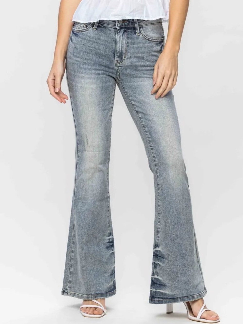 Judy Blue • Tinted Pin Tack Flare Jeans